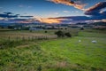 Sunset over Whittingham in River Aln Valley Royalty Free Stock Photo