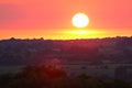 Sunset over wind turbines