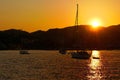 Sunset over Zakynthos island