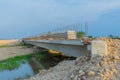 Before sunset at Overpass Construction for motorway Kanchanaburi Royalty Free Stock Photo