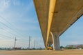 Before sunset at Overpass Construction for motorway Kanchanaburi Royalty Free Stock Photo