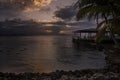 Sunset in the Pacific island of Chuuk State Royalty Free Stock Photo