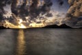 Sunset in the Pacific island of Chuuk State Royalty Free Stock Photo