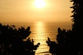Sunset in the pacific ocean Royalty Free Stock Photo