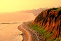 Sunset in pacific ocean coast. Costa verda Lima Royalty Free Stock Photo