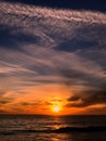 Sunset the Pacific ocean in Santa Cruz Royalty Free Stock Photo