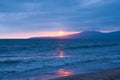 Sunset, pacific ocean shore, Mexico, Banderas bay Royalty Free Stock Photo