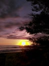 Sunset at padang beach Indonesia