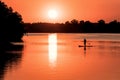 Sunset paddleboard Royalty Free Stock Photo