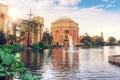 Sunset at Palace of Fine Arts in San Francisco