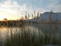 Sunset In Pamukkale With River Landscape Royalty Free Stock Photo