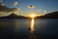 Sunset in Panajachel Atitlan Lake Guatemala Royalty Free Stock Photo