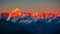 Sunset at Panchchuli peaks Royalty Free Stock Photo