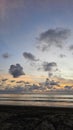 Sunset in pangandaran beach Royalty Free Stock Photo
