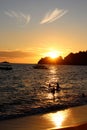 Sunset in pangkor island Malaysia Perak Royalty Free Stock Photo