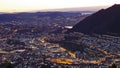 Sunset Panorama of Bergen city from Floyen viewpoint in Norway in autumn Royalty Free Stock Photo