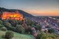 Sunset panorama of Heidelberg, Germany Royalty Free Stock Photo