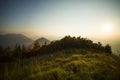 Sunset panorama from Heimgarten mountain in Bavaria, Germany