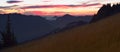 Sunset panorama from Hurricane Hill in Olympic National Park, Washington state Royalty Free Stock Photo