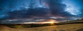 Sunset Panorama of Labrador Bay in Devon, England Royalty Free Stock Photo
