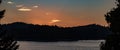 Sunset Panorama Of Lake Arrowhead Royalty Free Stock Photo