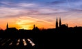 Sunset panorama Nuremberg, Germany Royalty Free Stock Photo