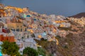 Sunset panorama of Oia at Santorini island, Greece Royalty Free Stock Photo