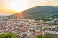 Sunset panorama over Heidelberg Royalty Free Stock Photo