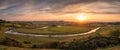 Sunset Panorama of River Aln Royalty Free Stock Photo