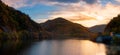 sunset panorama on the tarnita lake in romania Royalty Free Stock Photo