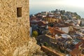 Sunset Panorama to old town of Kavala, Greece