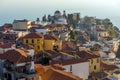 Sunset Panorama to old town of Kavala, Greece