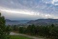 Sunset panorama valley view okanagan canada