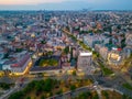 Sunset panorama view of Bucharest, Romania Royalty Free Stock Photo