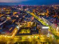 Sunset panorama view of Bucharest, Romania Royalty Free Stock Photo