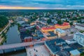Sunset panorama view of Finnish town Porvoo