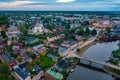 Sunset panorama view of Finnish town Porvoo