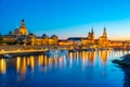 Sunset panorama view of German town Dresden Royalty Free Stock Photo