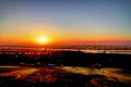 Sunset panorama view to Nile river from Beni Hasan archaeological site at Minya , Egypt
