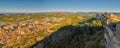 Sunset Panorama of Xativa town and Castle in Valencia Province o