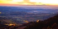 Sunset panoramic view from Kalnik mountain to Medvednica Royalty Free Stock Photo