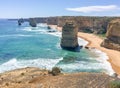 Sunset panoramic view of Twelve Apostles, Australia Royalty Free Stock Photo