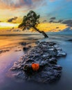 Sunset at Pantai Kuri Caddi Royalty Free Stock Photo