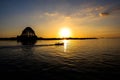 Sunset in Pantai Losari at Makassar city, Sulawesi Royalty Free Stock Photo