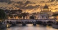 Sunset at The Papal Basilica of Saint Peter Royalty Free Stock Photo