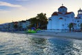 Paralia Katerinis beach evening view Greece Royalty Free Stock Photo