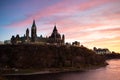 Sunset at Parliament Hill, Ottawa, Canada Royalty Free Stock Photo
