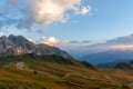 Sunset at the Passo di Giau, in the Italian Dolomites