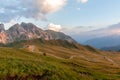 Sunset at the Passo di Giau, in the Italian Dolomites