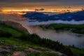 Sunset in Passo Rolle - Dolomites Royalty Free Stock Photo